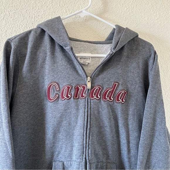 Roots 73 Women’s Zip Hoodie Large Gray Canada Embroidered Sporty Lounge Gym - Picture 3 of 12